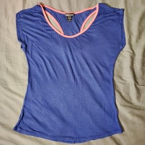 Wet Seal Blue Cut Out Athletic T-Shirt